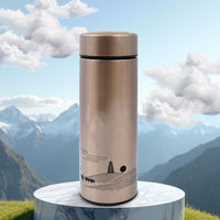 Sleek stainless steel vacuum insulated water bottle with a secure lid, perfect for daily hydration.
