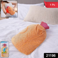 Reusable hot water bag with soft fabric cover for effective pain relief and muscle relaxation