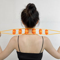 Handheld back massage roller rope on a clean white background