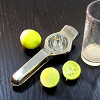 Stainless Steel Lemon Squeezer with an ergonomic handle, perfect for efficient juice extraction.
