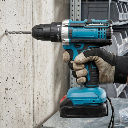 Lifestyle view of cordless drill in use