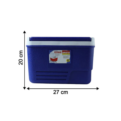 Compact size blue ice cooler box for travel and outdoor activities