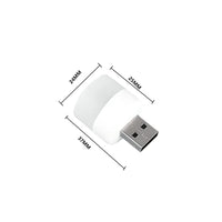 White mini USB LED light with a USB-A connector on a white background.