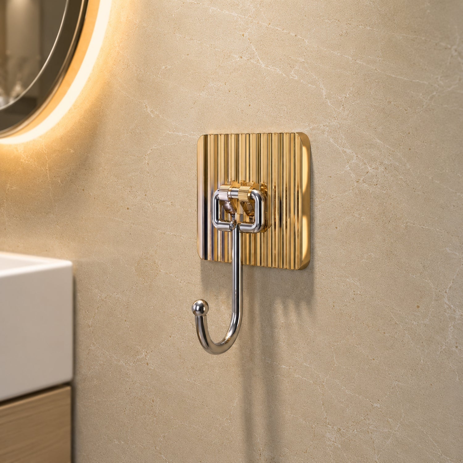 Self adhesive wall hook sticky supporting keys and towels