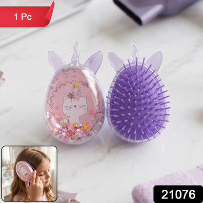 Kids detangling hair comb with unicorn design