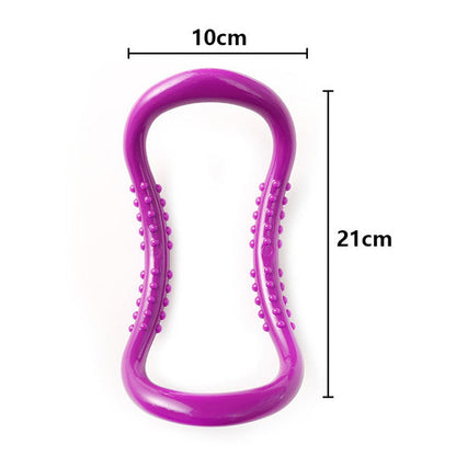 Lightweight yoga circle, ideal for on-the-go workouts.