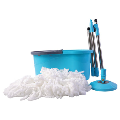 microfiber spin mop with stainless steel handle for versatile cleaning