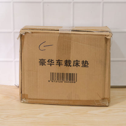 Inflatable car mattress in storage for travel convenience