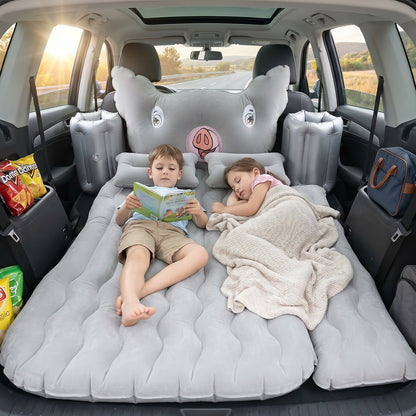 Vehicle air bed ready to inflate for travel comfort