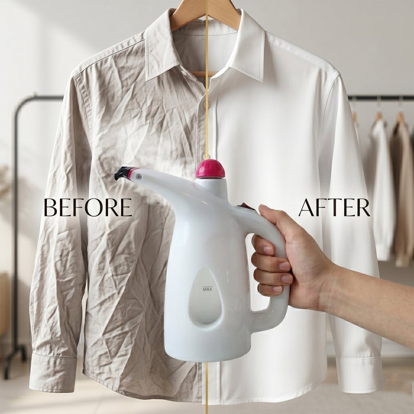 Mini garment steamer with efficient steam technology