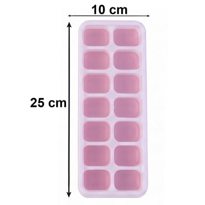 Close-up view of flexible ice cube tray for easy removal