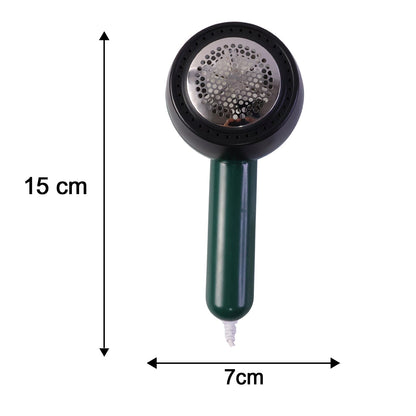 Dimensions of electric USB lint remover showing length, width, height