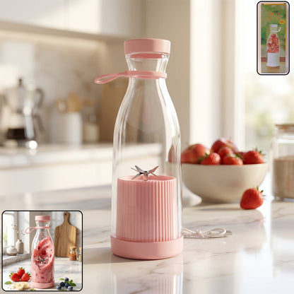 Front view of portable electric juicer bottle