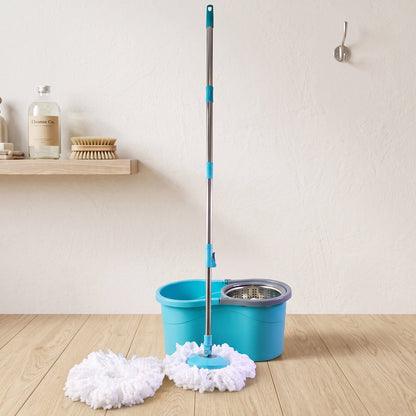 360° Rotating Turbo Spin Mop – Effortless Floor Cleaning with Long Handle