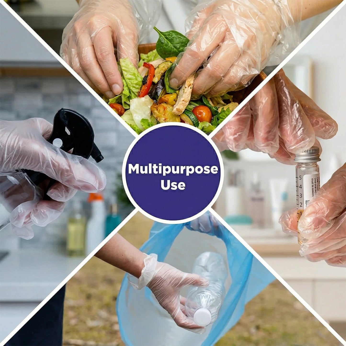 Transparent disposable gloves for commercial and home use