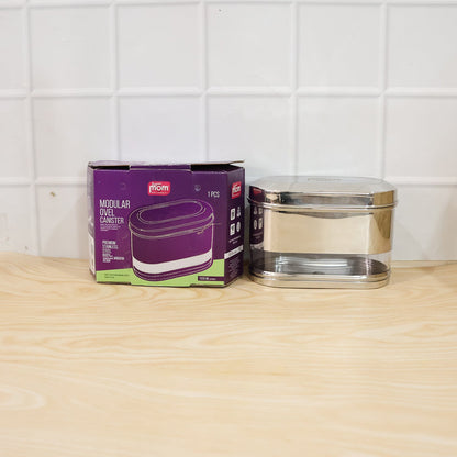 High-quality stainless steel kitchen storage canister with airtight lid