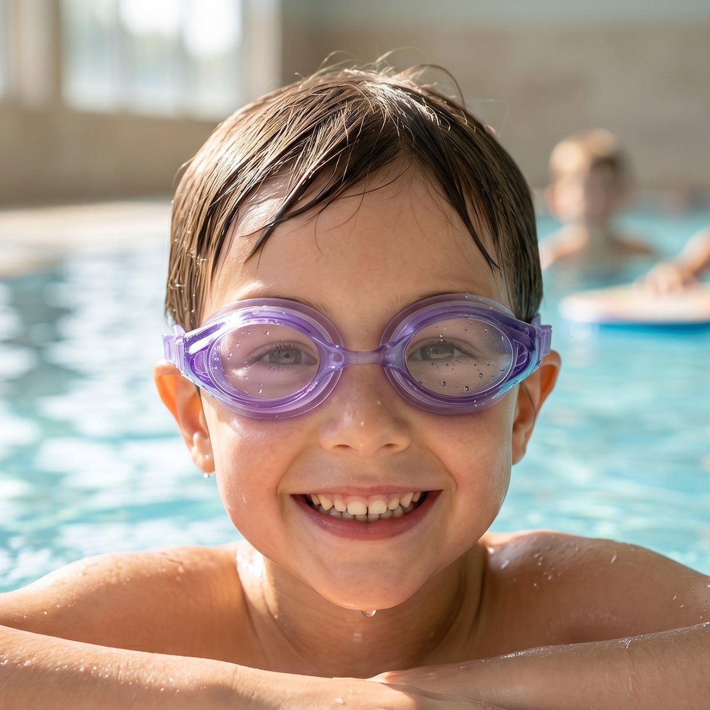 Flexible frame kids swim goggles for easy wear