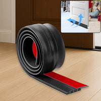 Silicone door bottom seal strip installed on door edge blocking dust and noise