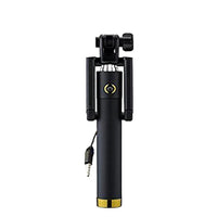 selfie stick with aux wire extended for a wide shot, perfect for group photos.