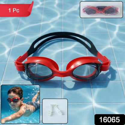 Close-up of red swimming goggles showing soft cushioning and adjustable strap